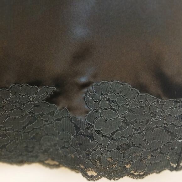 Banana Republic SZ 6 100% Silk Lingerie Style Pencil Skirt With Lace Hem Black - Picture 4 of 7